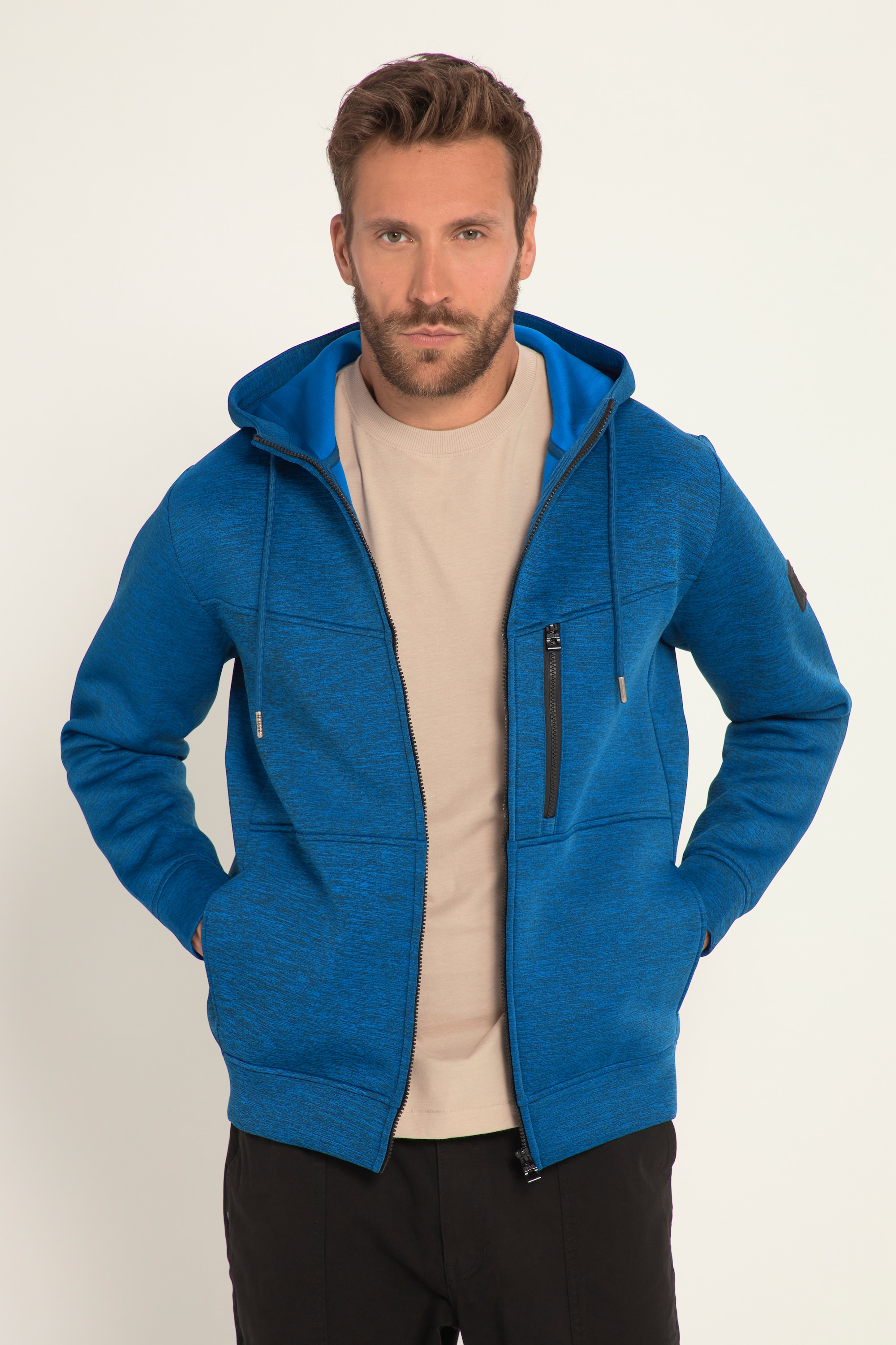 JP 1880 Herren große Größen Hoodiejacke FLEXNAMIC Workwear Scuba Kapuze