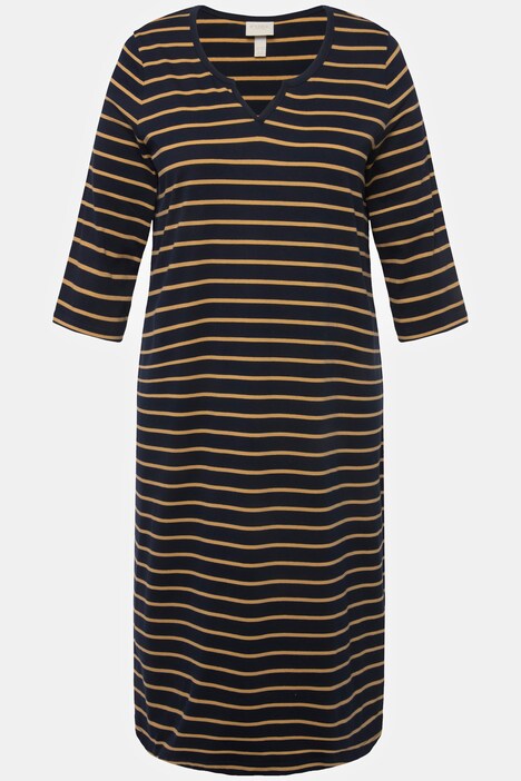 Nachthemd, Tunika-Ausschnitt, 3/4-Arm, Biobaumwolle