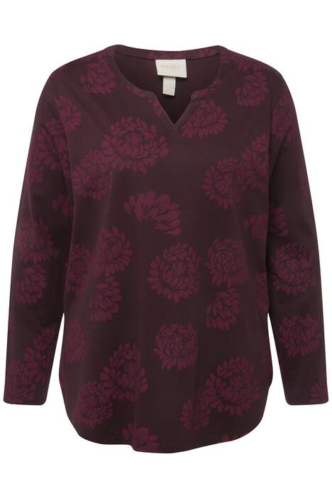 Pyžamo, květovaný potisk, tunikový výstřih, dlouhé rukávy