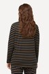 Eco Cotton Striped Long Sleeve Split Neck Pajama Top