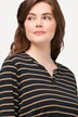 Eco Cotton Striped Long Sleeve Split Neck Pajama Top