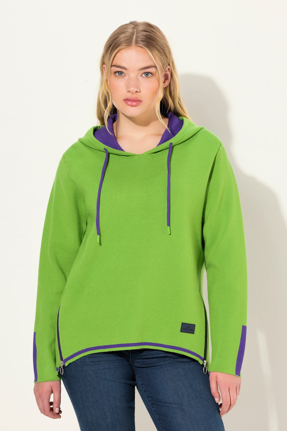 Große Größen Hoodie, Damen, grün, Größe: L, Viskose/Synthetische Fasern/Polyester, LAURASON