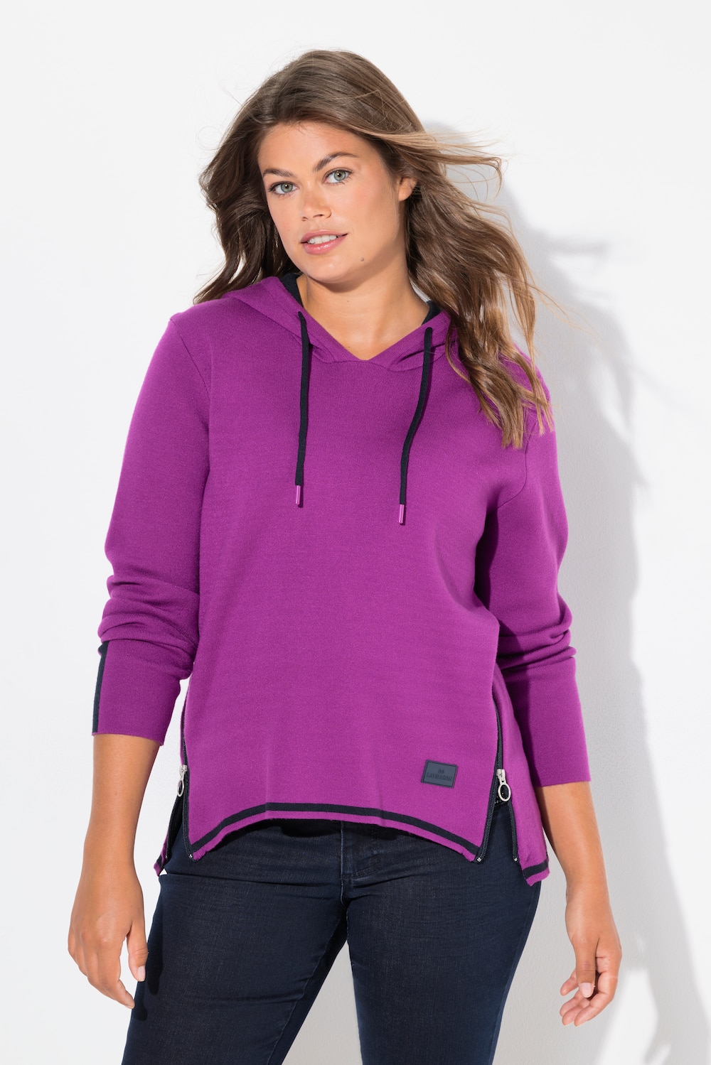 Große Größen Hoodie, Damen, rosa, Größe: XL, Viskose/Synthetische Fasern/Polyester, LAURASON