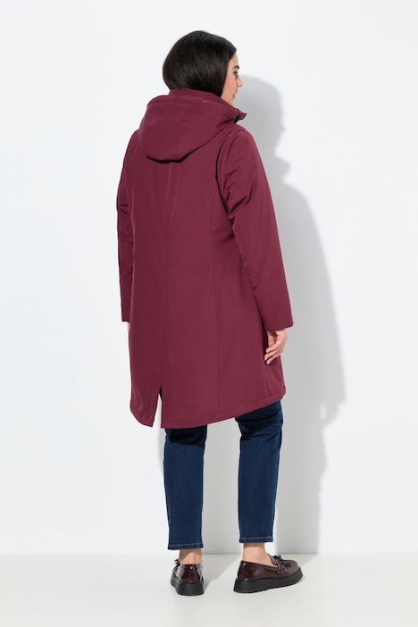 Ulla Popken Giacca Funzionale Impermeabile Donna, Linea A, Imbottita, Cappuccio Regolabile, Con Bionic Finish Eco
