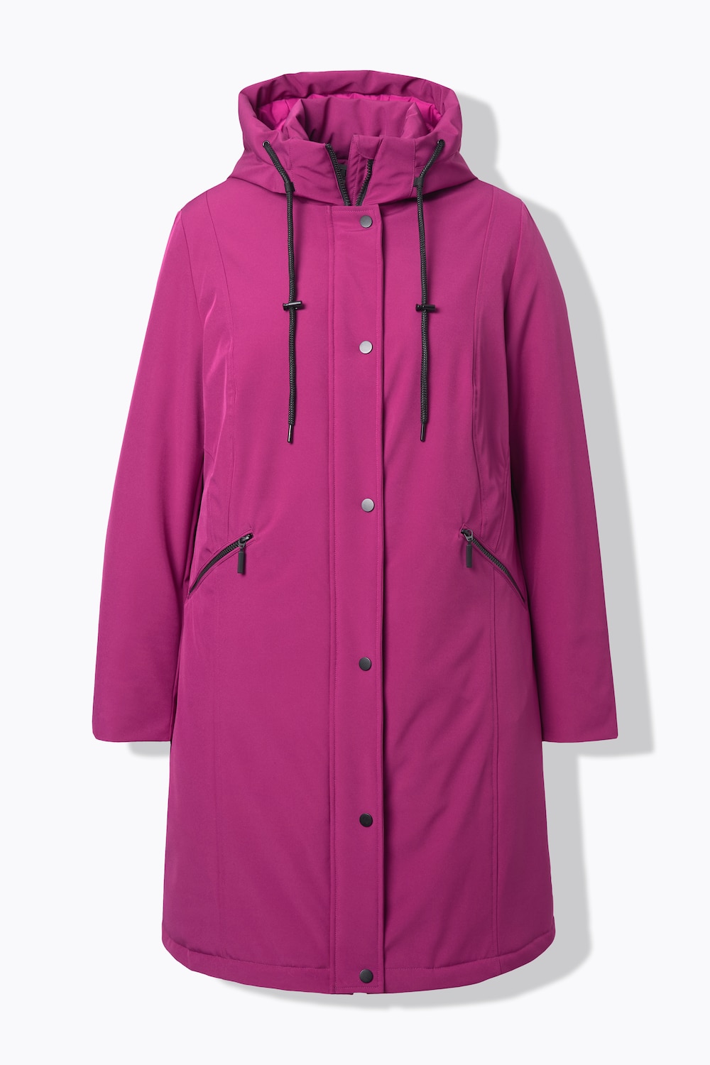 Stora storlekar HYPRAR Funktionsjacka i vattentätt material med ståkrage och huva, Dam, lila, storlek: 42/44, Polyester, Ulla Popken