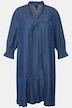 Lyocell-Kleid, Jeansoptik, Tunika-Ausschnitt, 3/4-Arm