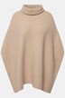 Strickponcho, Oversized, Rollkragen, Halbarm
