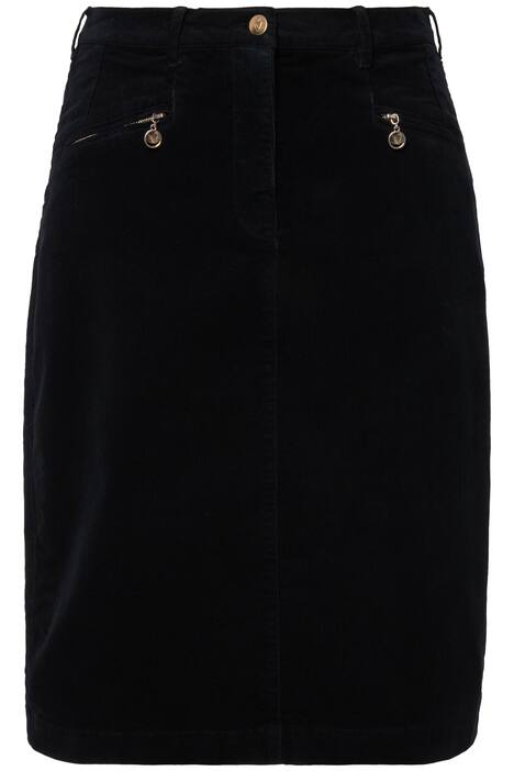 Manšestrová sukně Mony, kapsy na zip, komfortní pas