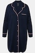 Nattlinne, pyjamaslook, krage med slag och lång ärm