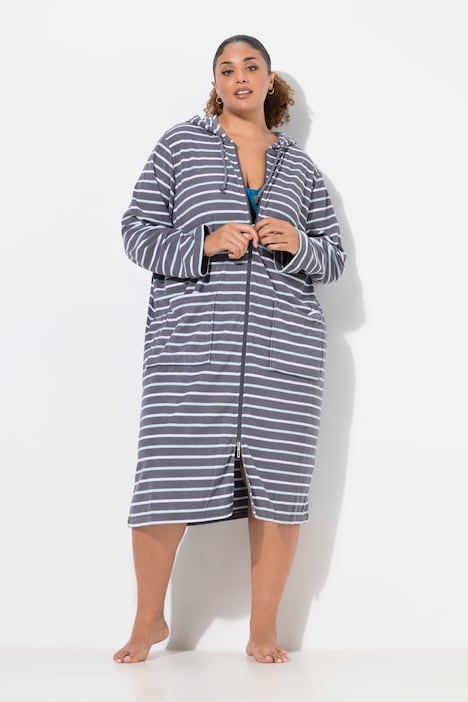 Striped Terrycloth Bathrobe