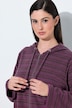 Bademantel, Frottee, Streifen, 2-Wege-Zipper