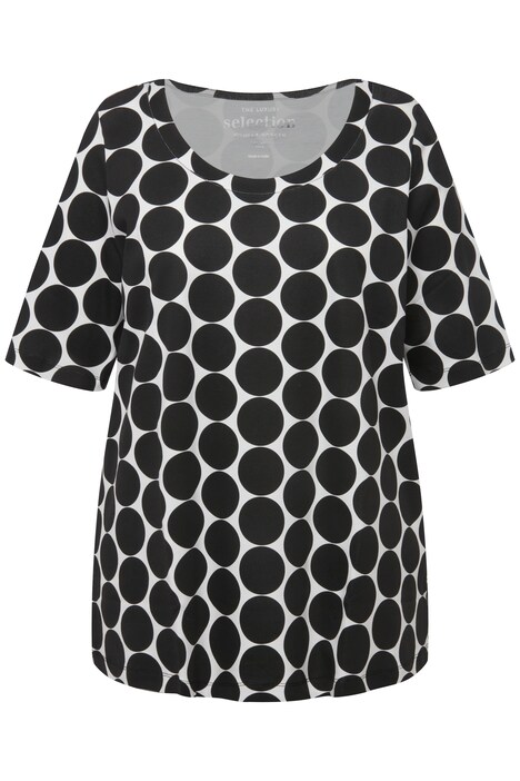 Tričko, puntíky, Pima bavlna, A střih, kulatý výstřih, krátké rukávy