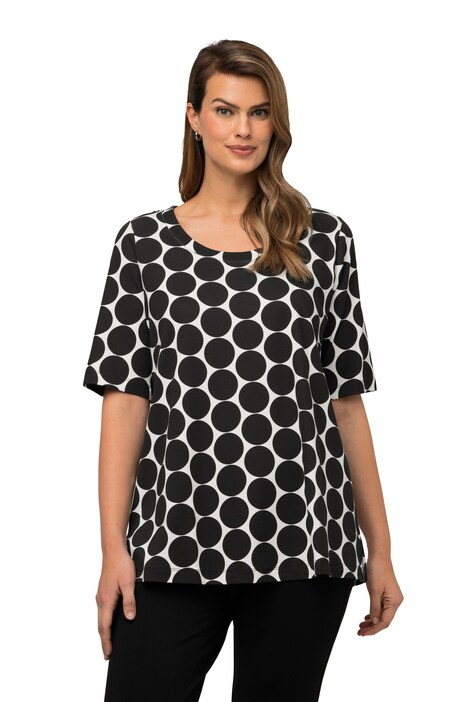 Tričko, puntíky, Pima bavlna, A střih, kulatý výstřih, krátké rukávy