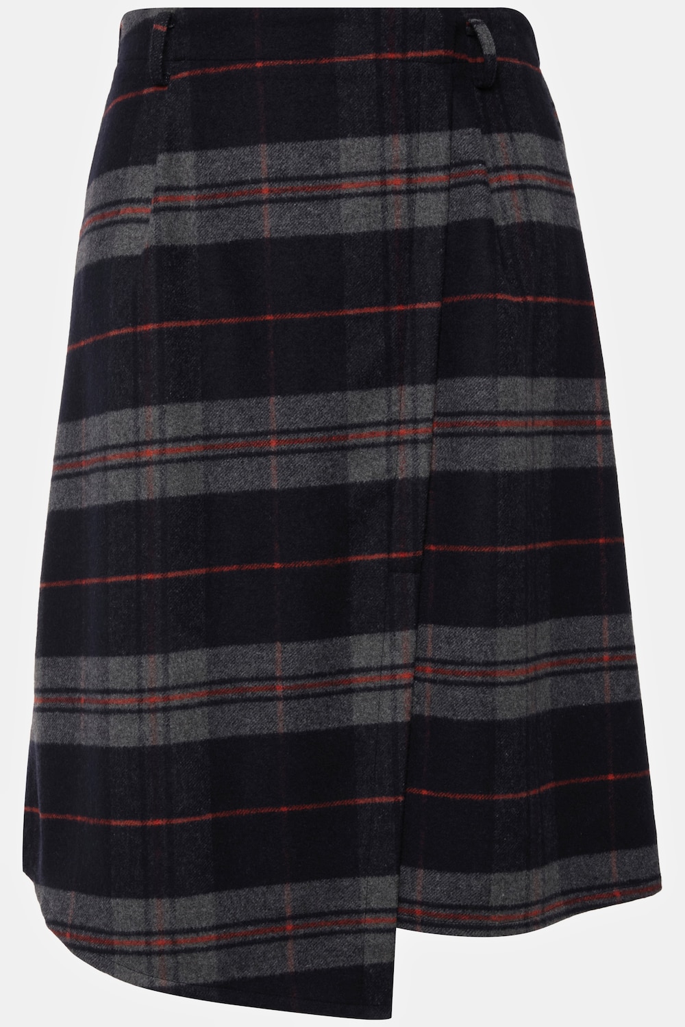 Stora storlekar Folklorekjol i A-linjemodell med rutmönster, Dam, vit, storlek: 44, Polyester/Ull, Ulla Popken
