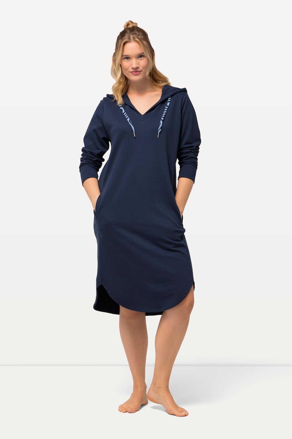 Große Größen Loungewear-Kleid, Damen, blau, Größe: 54/56, Baumwolle/Polyester, Ulla Popken