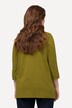 Eco Cotton Scandinavian Embroidered 3/4 Sleeve Split Neck Tee