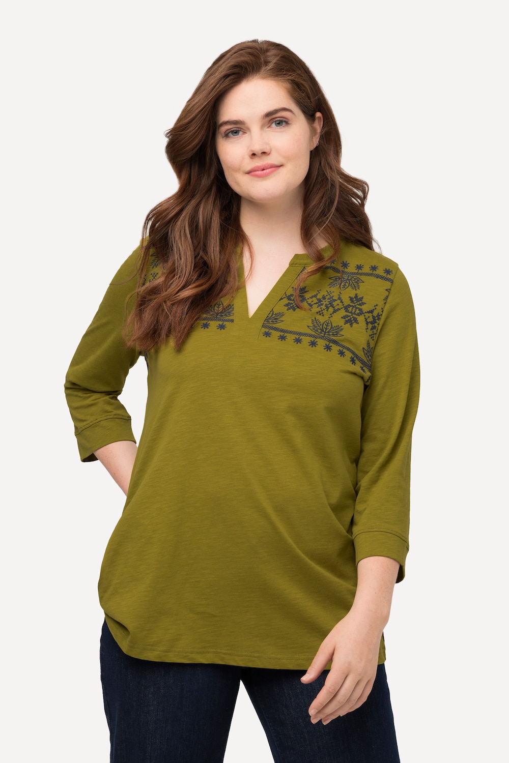 Große Größen Shirt, Damen, braun, Größe: 42/44, Baumwolle, Ulla Popken