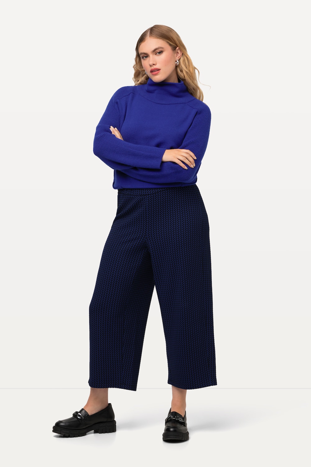 Große Größen Sweat-Culotte Sienna, Damen, blau, Größe: 46, Polyester, Ulla Popken