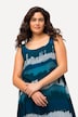 Vestido, rayas batik, cuello redondo, sin mangas