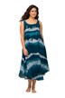 Šaty, batikované pruhy, kulatý výstřih, bez rukávů