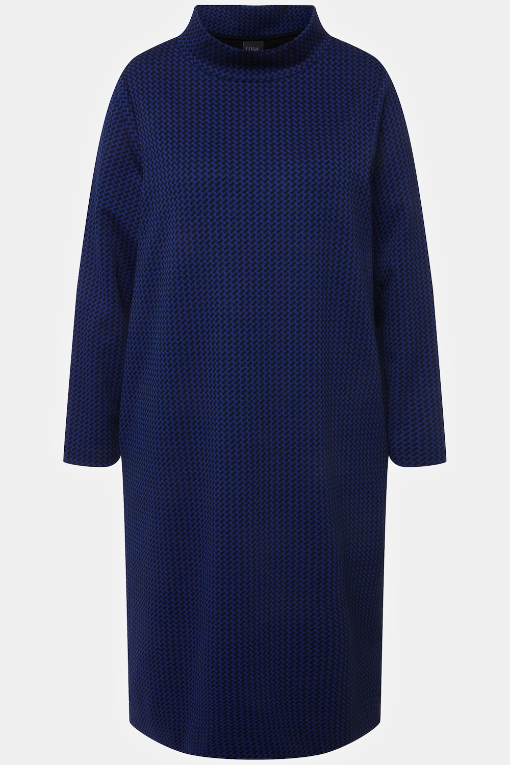 Stora storlekar Mjukisklänning med struktur, Dam, blå, storlek: 46/48, Polyester, Ulla Popken