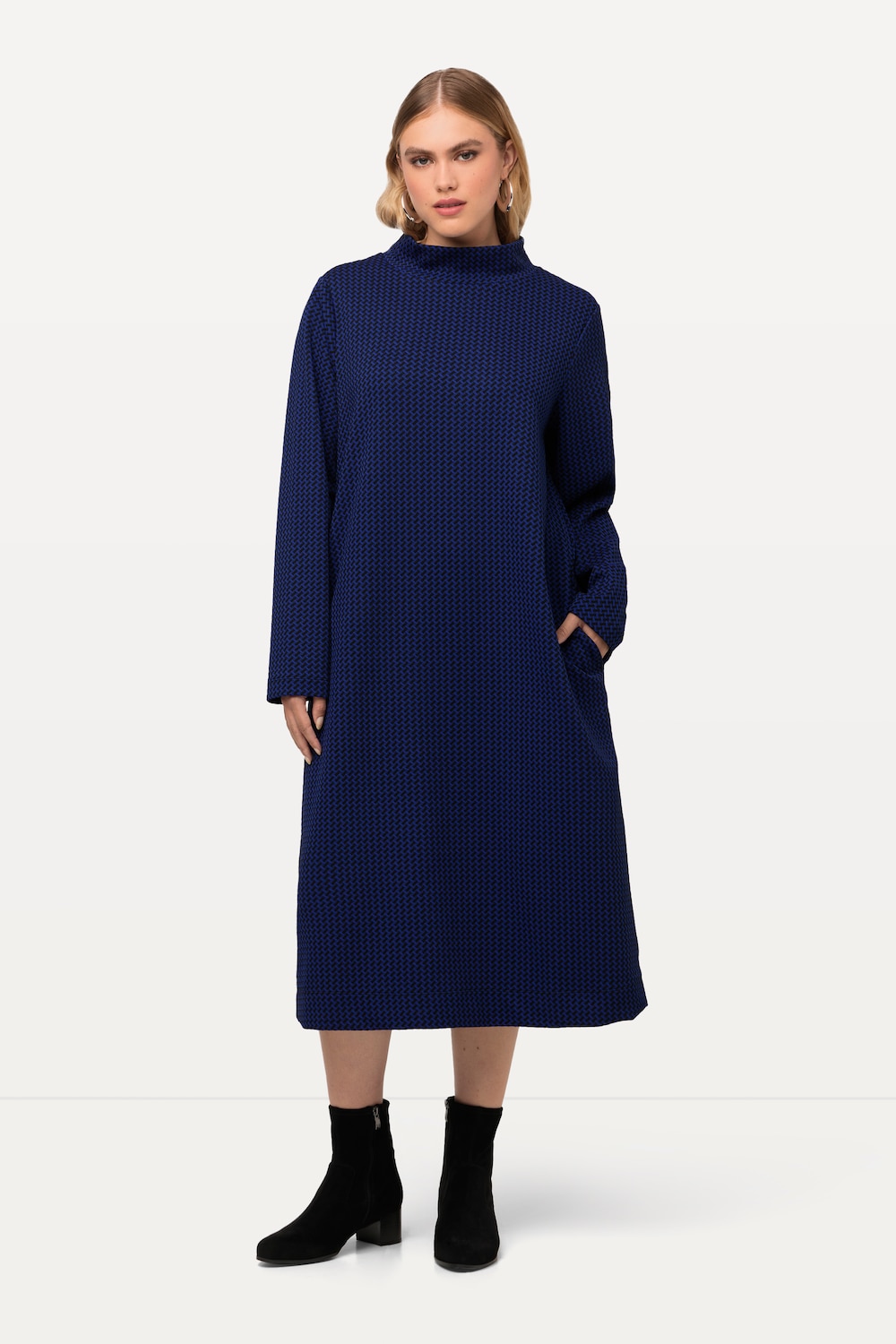 Große Größen Sweatkleid, Damen, blau, Größe: 54/56, Polyester, Ulla Popken