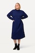 Textured Long Sleeve Turtleneck Sweatshirt Midi Dress