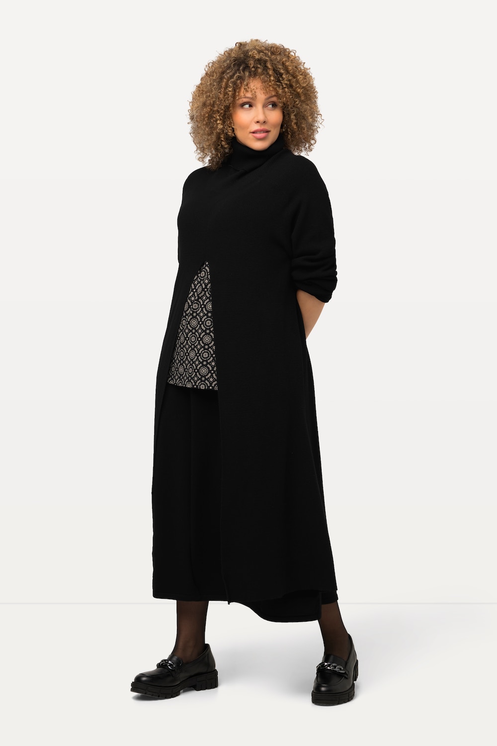 grandes tailles pull à manches longues, femmes, noir, taille: 56/58, viscose/polyester/fibres synthétiques, ulla popken