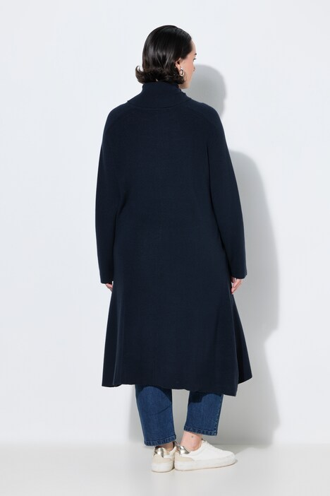 Long-Pullover, A-Linie, Stehkragen, Langarm