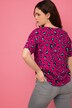T-shirt, oversize, panterka, okrągły dekolt, rękaw 1/2