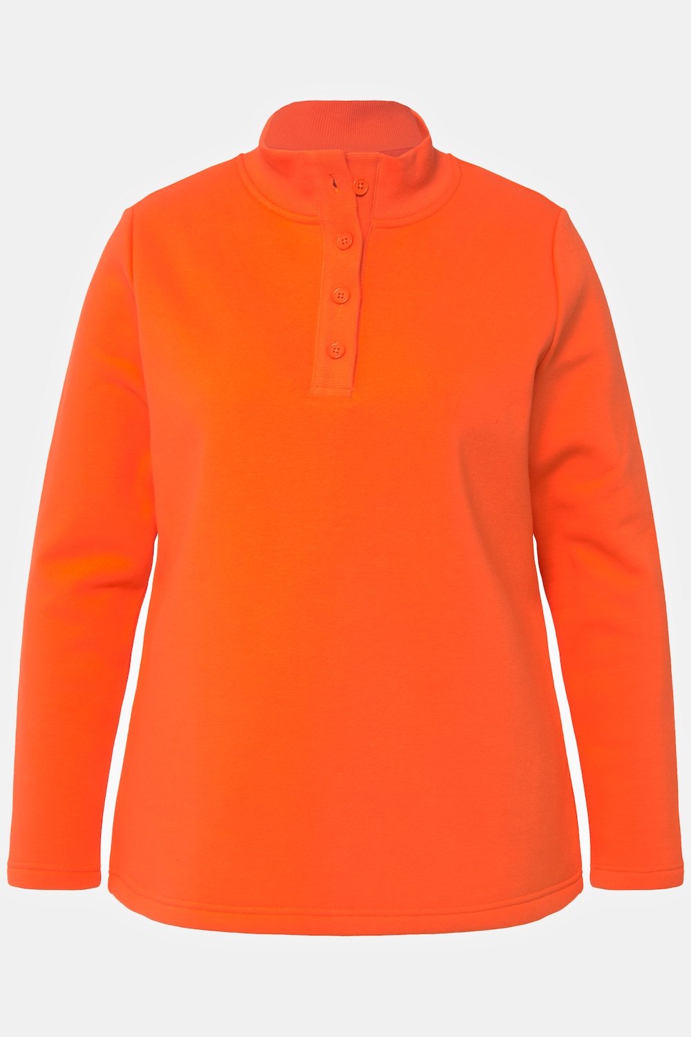 Stora storlekar Sweatshirt med stickad ståkrage, Dam, orange, storlek: 42/44, Bomull/Polyester, Ulla Popken