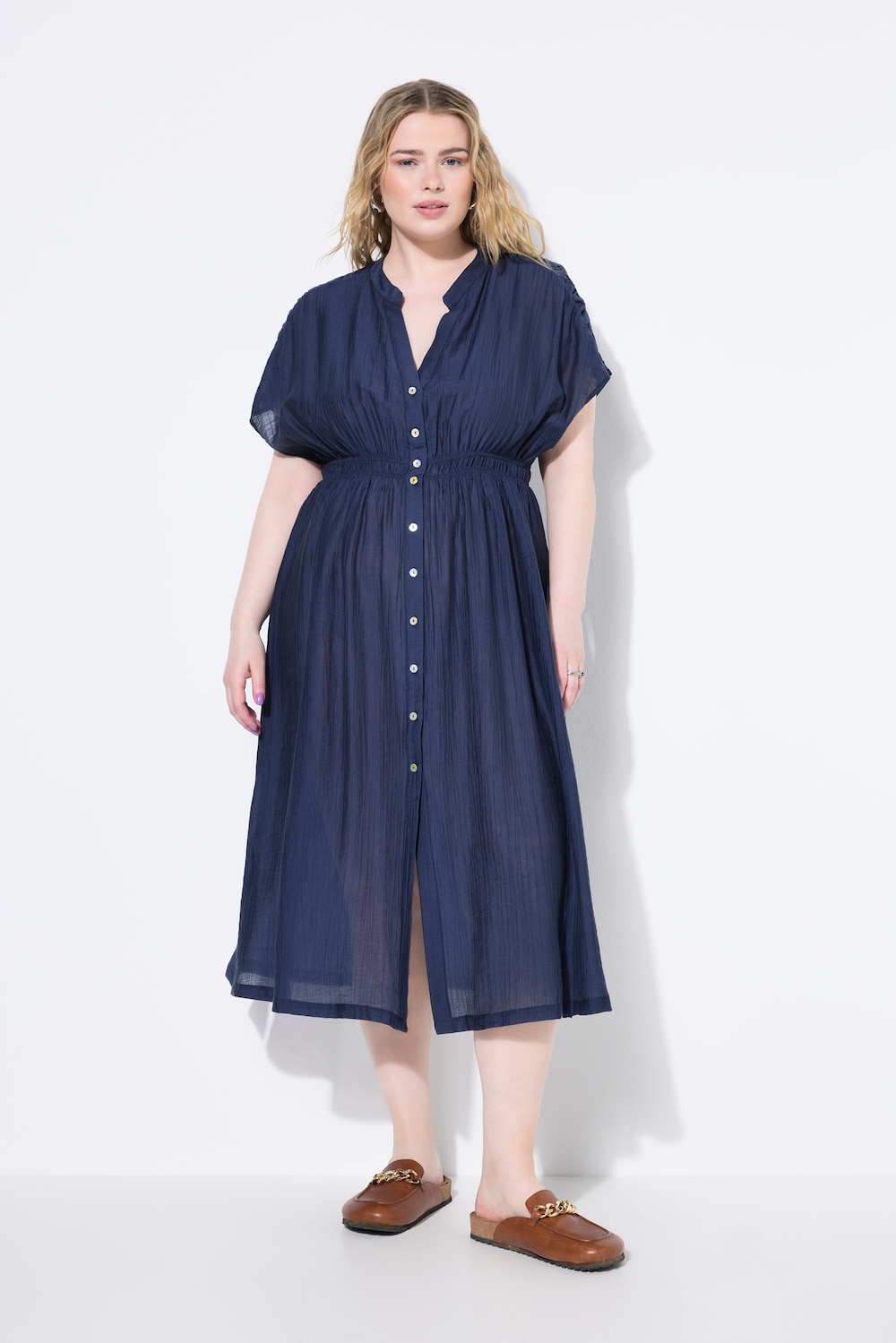 Große Größen Maxikleid, Damen, grau, Größe: 42/44, Synthetische Fasern, Studio Untold