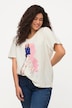 Camiseta, motivo de mujeres, sobredimensionada, cuello de pico, media manga