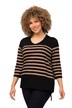 Pruhované tričko, stuha na lemu, výstřih do V, 3/4 rukávy
