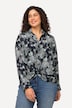 Overhemdblouse, bloemenprint, overhemdkraag, lange mouwen
