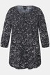 Smok-Bluse, Scribble-Druck, Rundhals, 3/4-Arm
