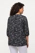 Smok-Bluse, Scribble-Druck, Rundhals, 3/4-Arm