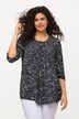 Smok-Bluse, Scribble-Druck, Rundhals, 3/4-Arm
