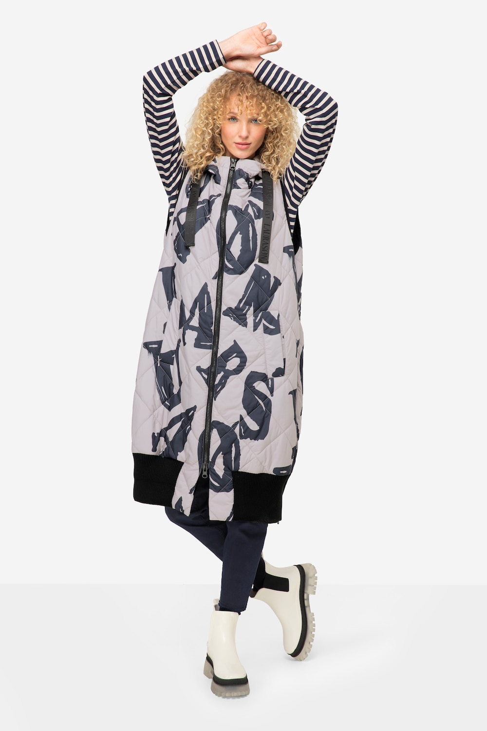 Große Größen Steppweste, Damen, beige, Größe: L, Polyester/Synthetische Fasern, LAURASON