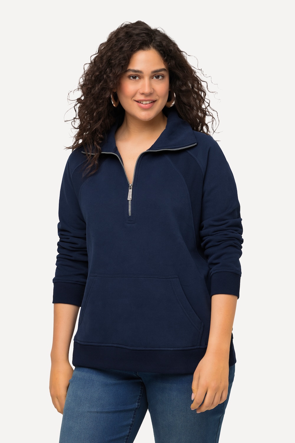 Große Größen Sweatshirt, Damen, blau, Größe: 50/52, Baumwolle/Polyester, Ulla Popken