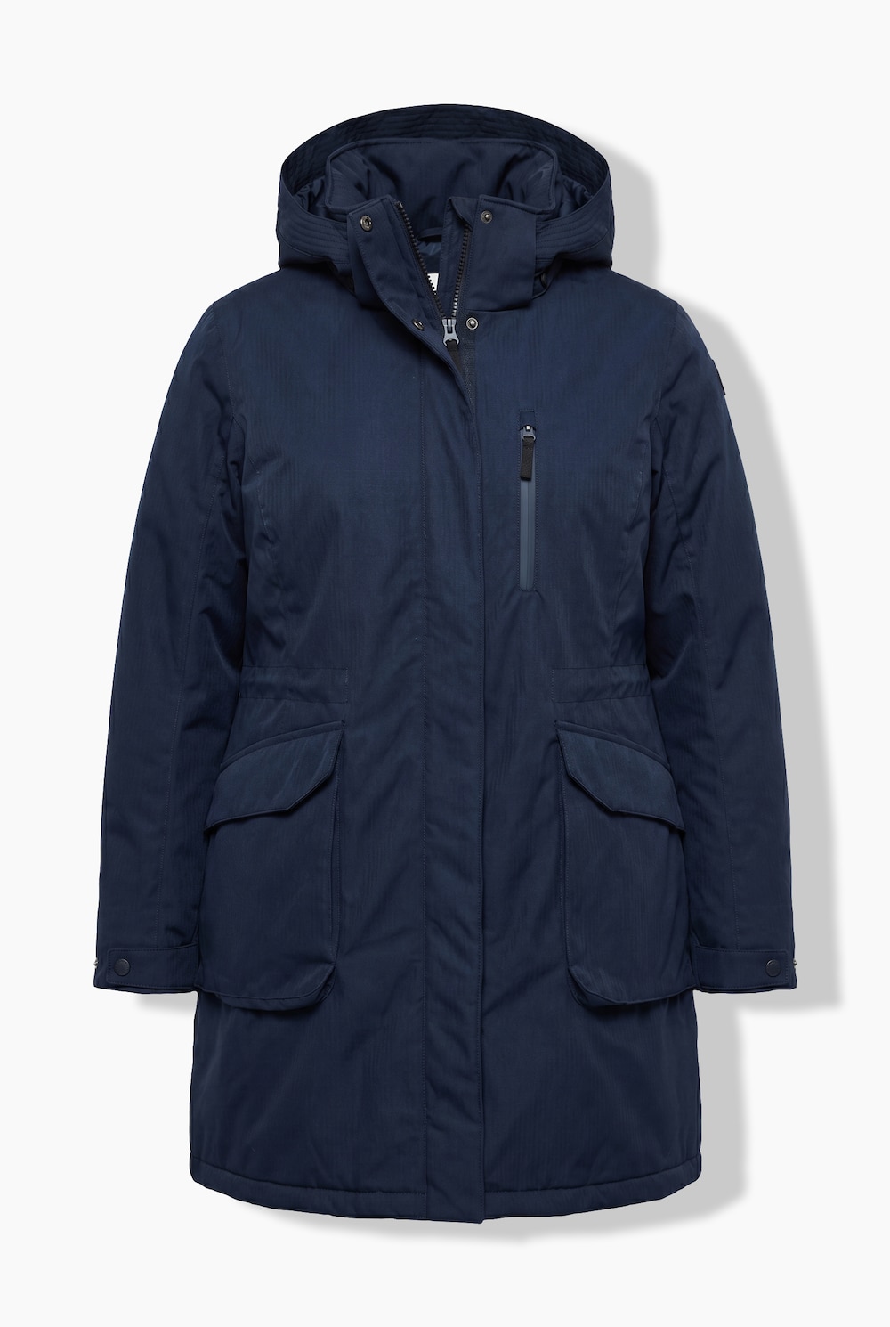 Stora storlekar HYPRAR Parkas i A-linjemodell med huva, Dam, blå, storlek: 46/48, Polyester, Ulla Popken