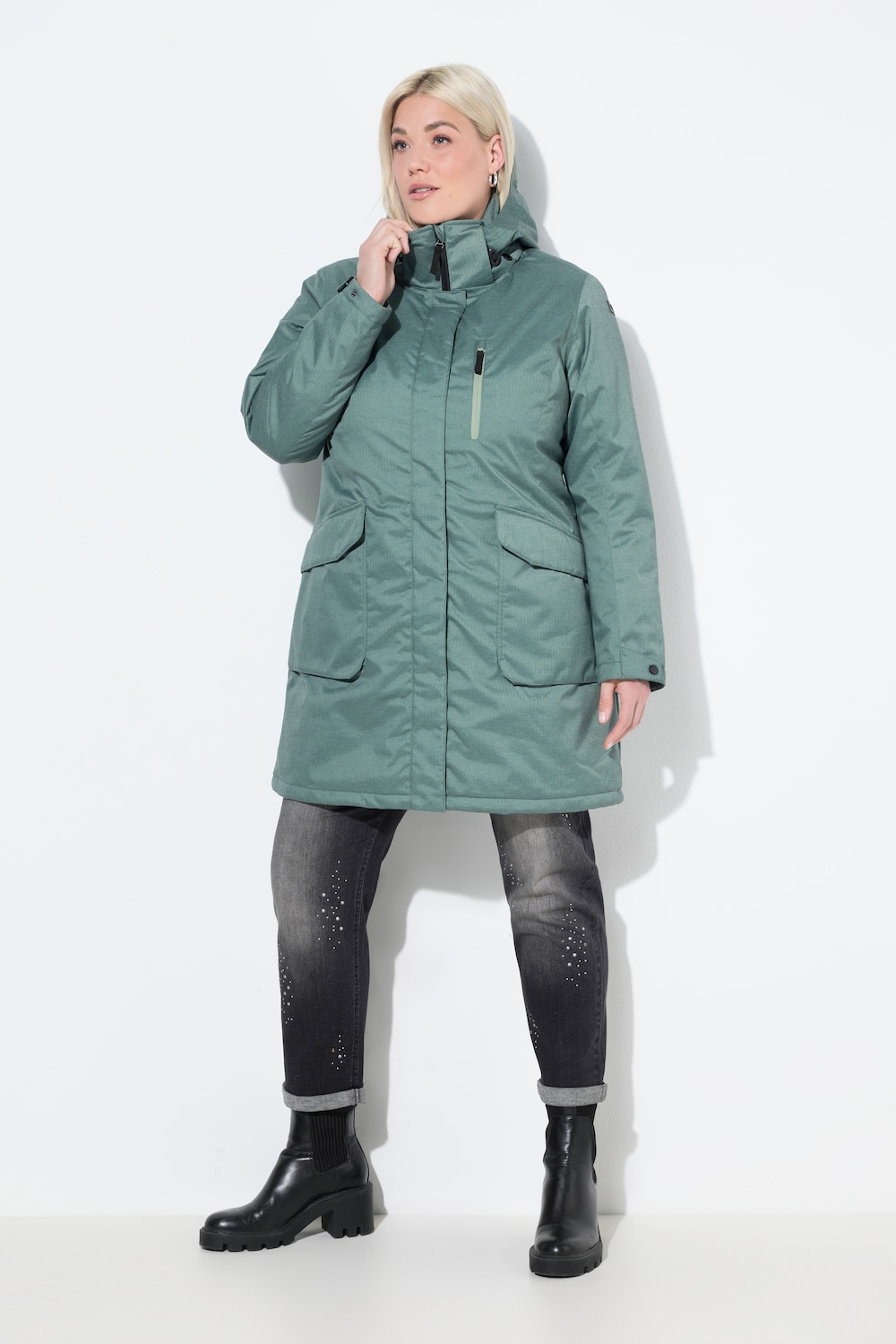 Große Größen HYPRAR Outdoor-Parka, Damen, grün, Größe: 46/48, Polyester, Ulla Popken