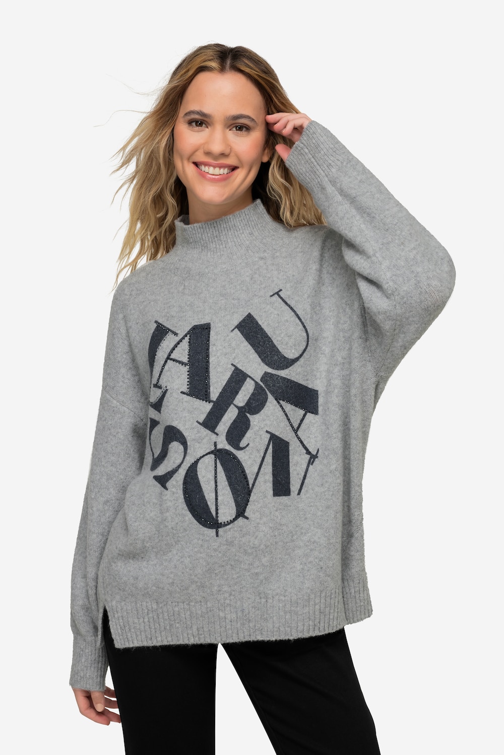 Große Größen Pullover, Damen, grau, Größe: M, Polyester/Nylon/Synthetische Fasern, LAURASON