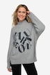 Pullover, Wording Print, Wollanteil, Stehkragen, Langarm