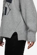 Pullover, Wording Print, Wollanteil, Stehkragen, Langarm