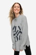 Pullover, Wording Print, Wollanteil, Stehkragen, Langarm