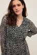 Maxikleid, A-Line, Totenkopf Print, V-Ausschnitt, Langarm