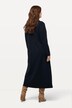 Sukienka dresowa, dekolt lejący, stójka, długi rękaw, bawełna organiczna