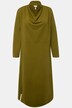 Teplákové šaty, kaskádový výstřih, dlouhé rukávy, biobavlna