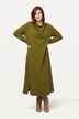Teplákové šaty, kaskádový výstřih, dlouhé rukávy, biobavlna